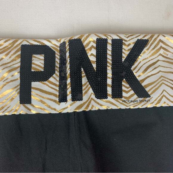 Victoria's Secret Pink Yoga size medium fold over flare pants gold zebra y2k - Picture 4 of 9